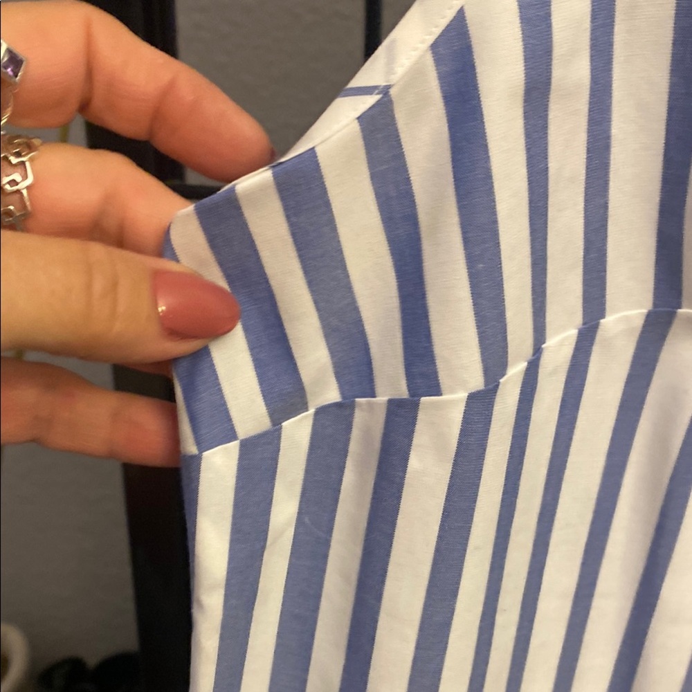 Talbots  White and Black Boxy Button Down Shirt - Picture 6 of 6
